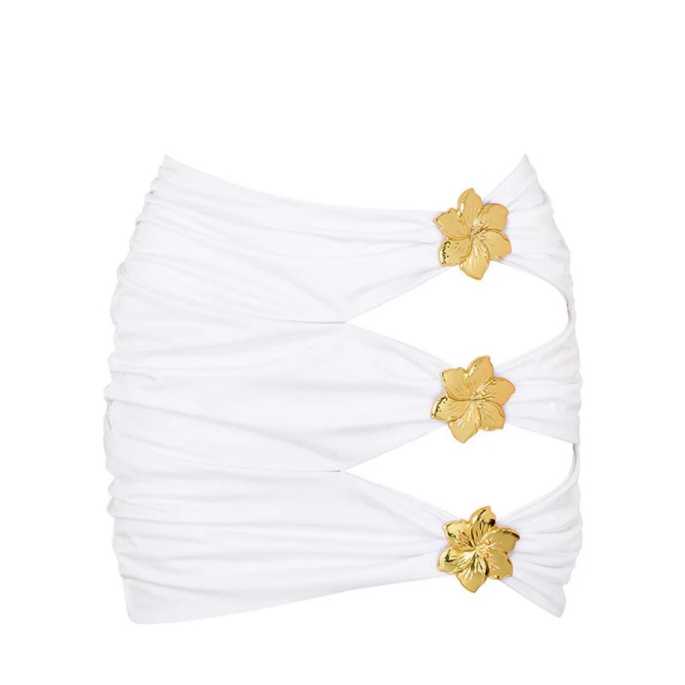 Cin Cin COUPE' CUT OUT MINI SKIRT - PEARL Size M